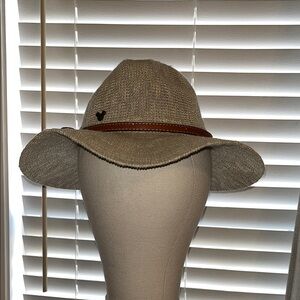 Disney Parks Woven Safari Hat,Tan Hat with Brown Band
